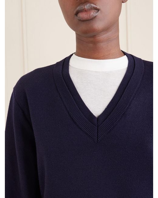 Rohe Blue Stretch-Wool Sweatshirt