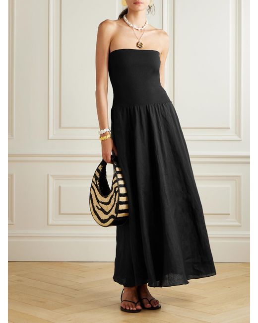 Johanna Ortiz Black Light And Sound Convertible Linen-Blend Maxi Skirt