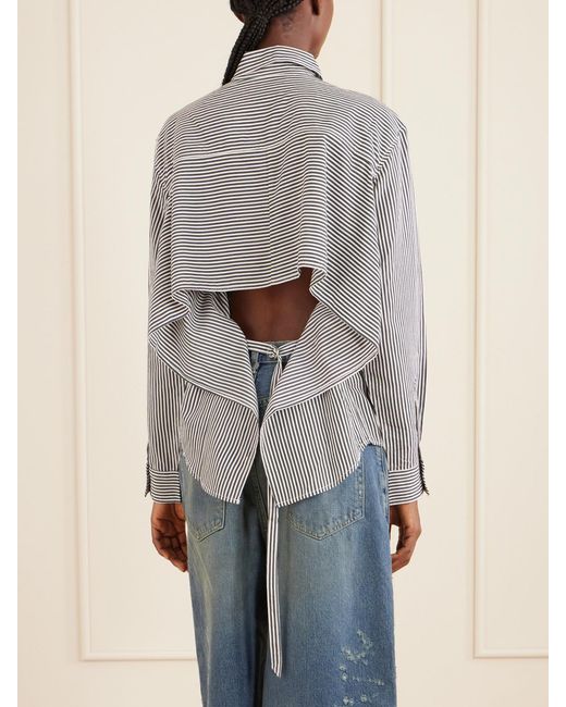Agolde Gray Theo Striped Poplin Shirt