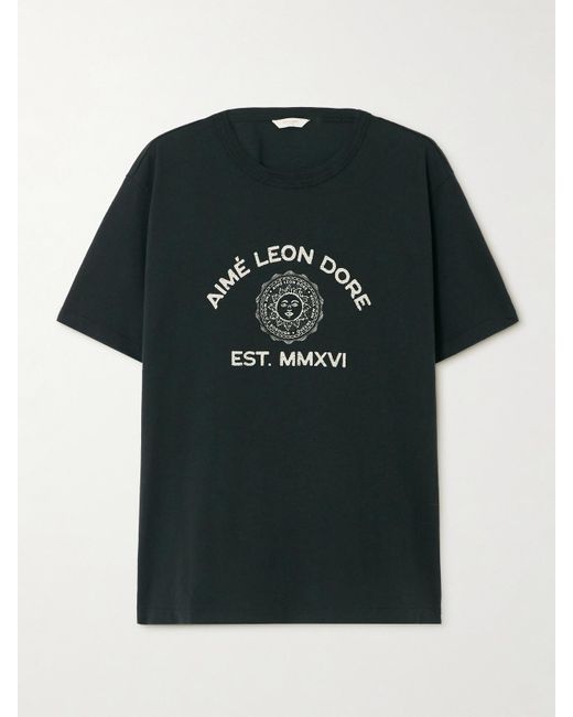 Aimé Leon Dore Black Printed Cotton-Jersey T-Shirt