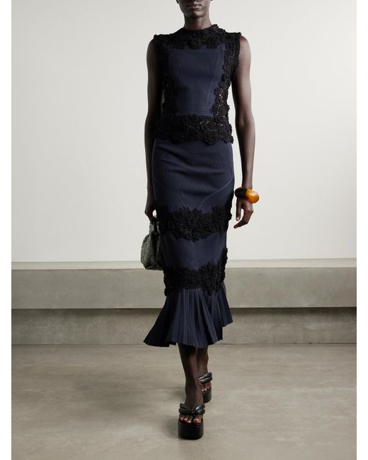 Jupe Longue En Mailles Côtelées À Finitions Crochetées Madeline Ulla Johnson en coloris Blue