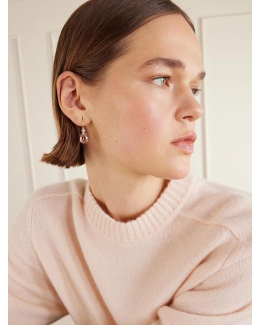 Ileana Makri Natural 14-Karat, Morganite And Diamond Earrings