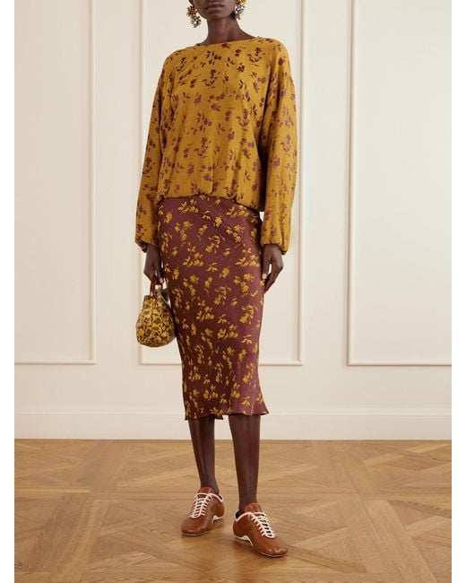 Dries Van Noten Brown Snake-Effect Leather Sneakers
