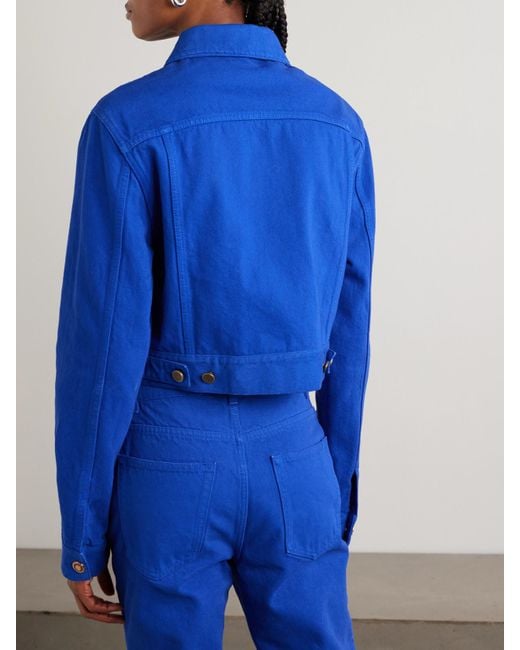 Gabriela Hearst Blue Bronte Cropped Recycled-Denim Jacket