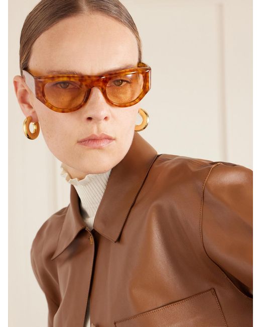 Jacques Marie Mage Orange D-Frame Tortoiseshell Acetate Sunglasses