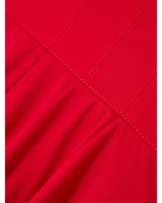 Emilia Wickstead Red Nikush Kleid Aus Popeline Aus Einer Baumwollmischung