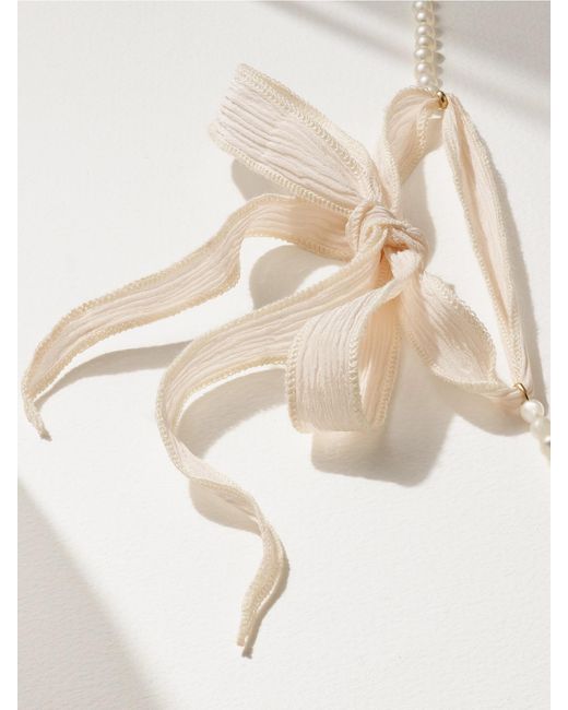 Mizuki Natural 14-Karat, Silk And Pearl Necklace
