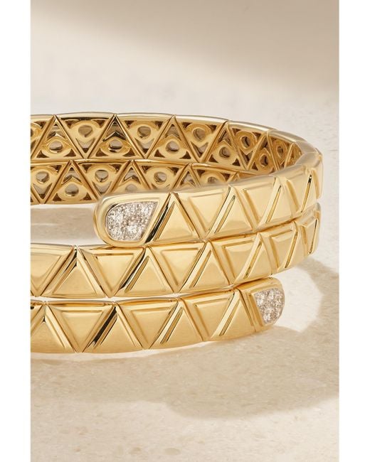 Marina B Natural Triangolini Triple 18-Karat Diamond Bangle