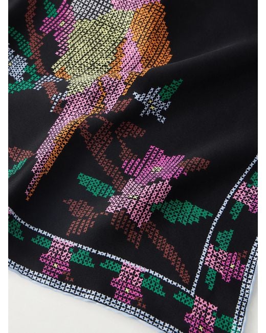 Chloé Black Printed Silk Scarf