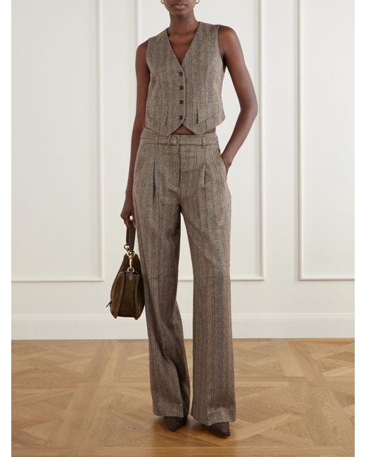 RRL Natural Wool And Cotton-Blend Wide-Leg Pants
