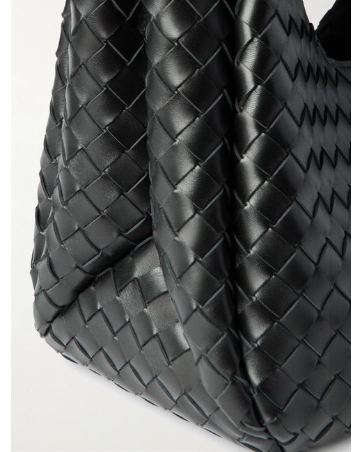 Bottega Veneta Black Campana Intrecciato Leather Shoulder Bag