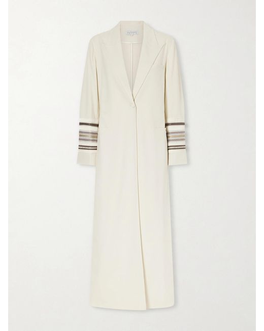 Abadia Natural Benny Embroidered Twill Coat