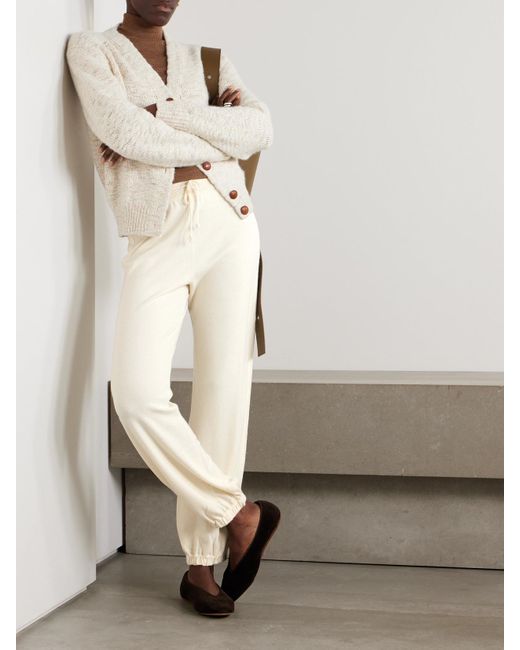 Loro Piana Natural Cashmere Tapered Track Pants