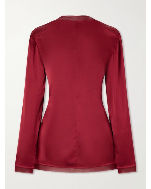 TOVE Red Beau Knotted Silk Blouse