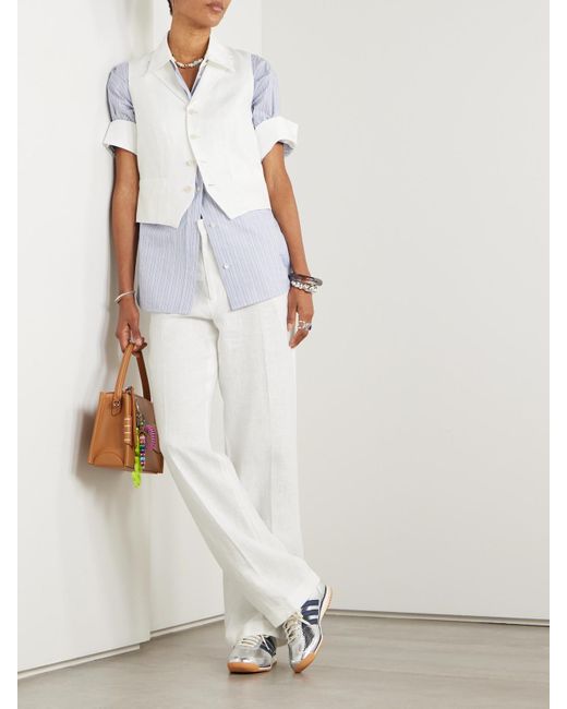 Polo Ralph Lauren White Pauline Linen Vest