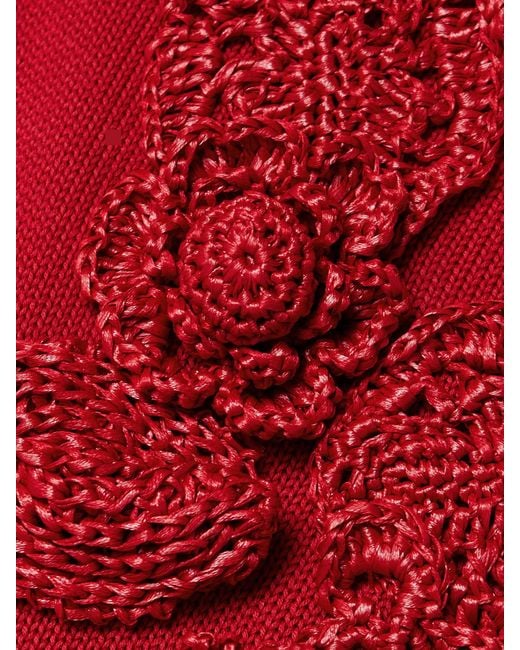 Cult Gaia Red Kaela Appliquéd Lyocell-Blend Mini Dress