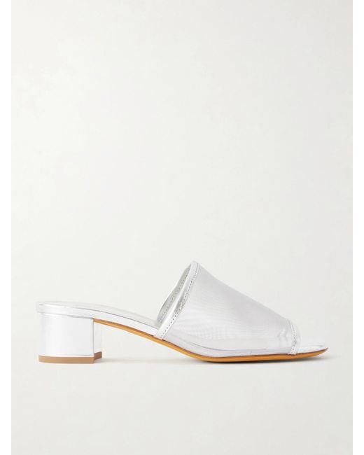 Maryam Nassir Zadeh White 40 Sophie Leather-Trimmed Mesh Sandals