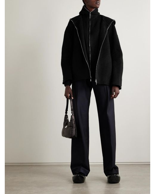 Helmut Lang Black Oversized Wool-Felt Coat