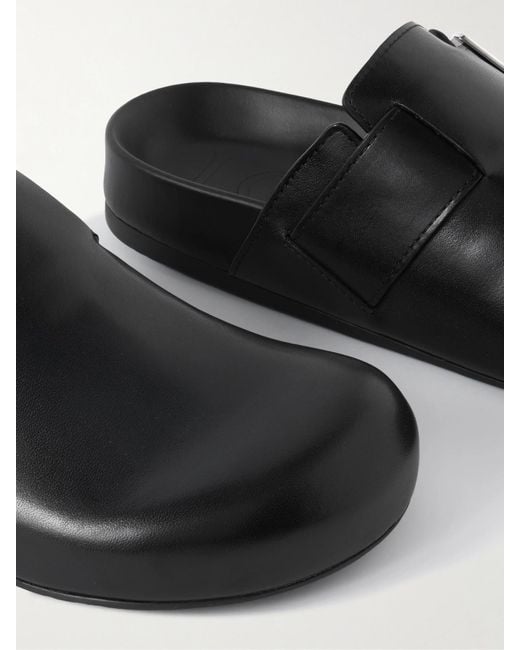 Loewe Black Ease Clogs Aus Leder Mit Schnalle