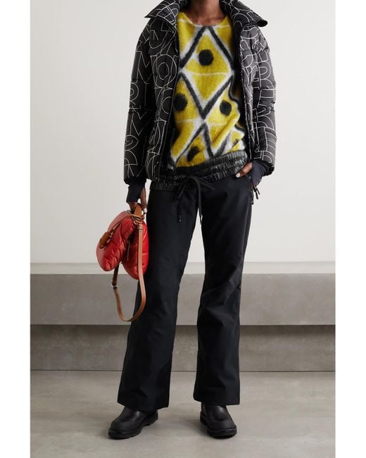 Moncler Genius Yellow 3 Moncler Grenoble Oversized Shell-Trimmed Jacquard-Knit Mohair-Blend Sweater