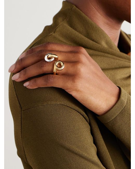Uncommon Matters White Knot Lock Loop Ring Aus-Vermeil Und Silber