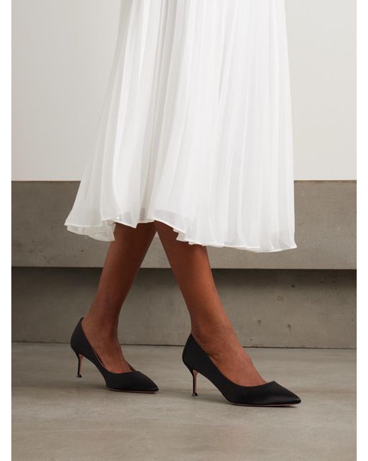Aquazzura Black Purist 65 Satin Point-Toe Pumps