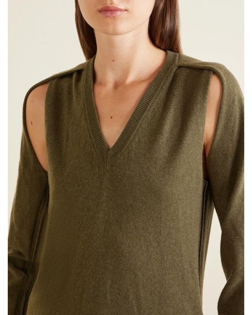 Jil Sander Green Cashmere Sweater