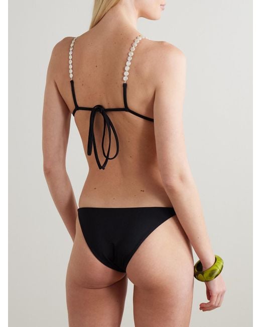 SARA CRISTINA Black Bikini Mit Perlen
