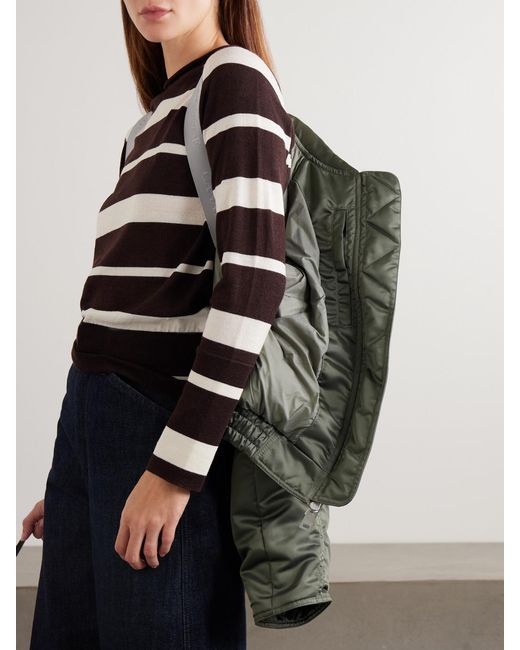 Canada Goose Green Jade Appliquéd Ruched Padded Satin Bomber Jacket