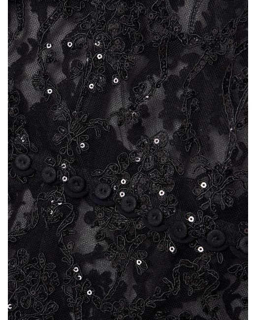 Agua Bendita Black Arcilla Paramo Embellished Embroidered Tulle Maxi Dress