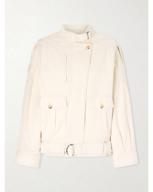 Isabel Marant Natural Isalya Belted Denim Jacket