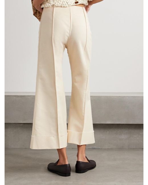 Thank You Have A Good Day Natural Pierrot Cotton Flared Pants