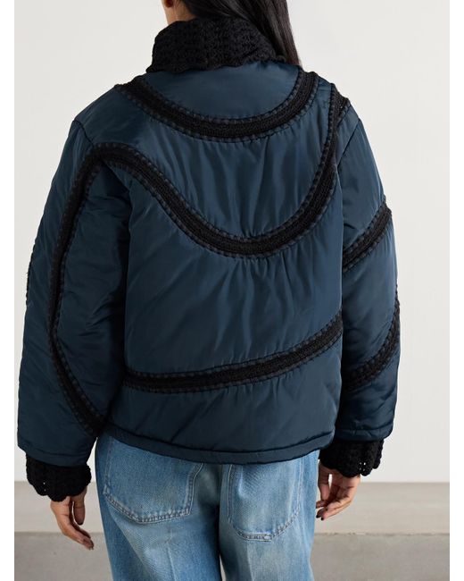 Sea Blue Averie Bomberjacke Aus Shell Mit Häkelbesätzen