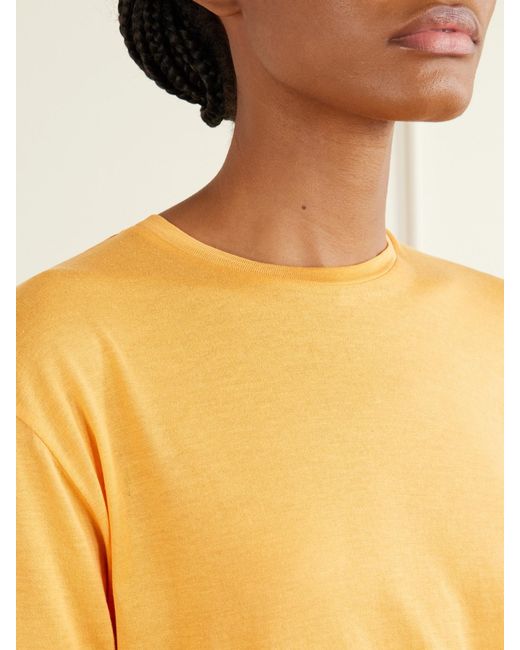 Tibi Yellow Cotton-Knit T-Shirt
