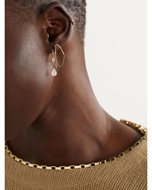 Melissa Joy Manning Natural 14-Karat Recycled, Rose Quartz And Diamond Earrings
