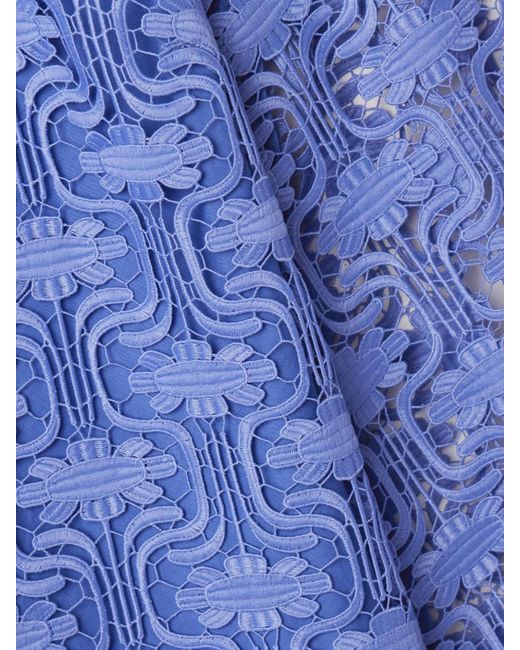 Zimmermann Maxine Guipure Lace Mini Dress in Blue | Lyst