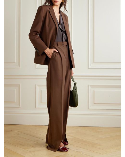 Gucci Brown Hose Mit Weitem Bein Aus Einer Wollmischung