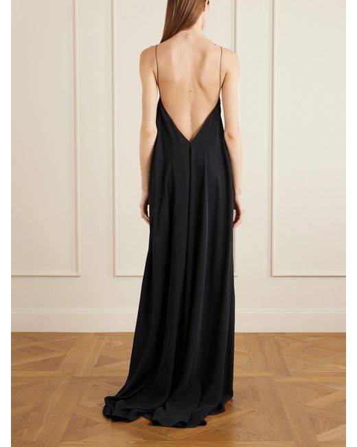 Ralph Lauren Black Erickson Satin Maxi Dress