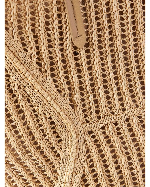 Brunello Cucinelli Natural Leather-Trimmed Woven Tote