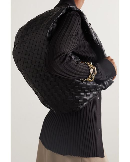 Bottega Veneta Black Jodie Knotted Intrecciato Leather Tote