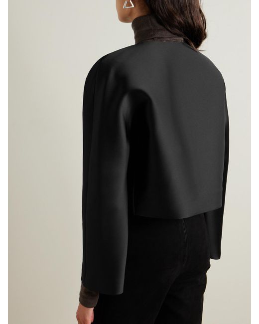 Leset Black Bobbi Verkürzte Jacke Aus Satin