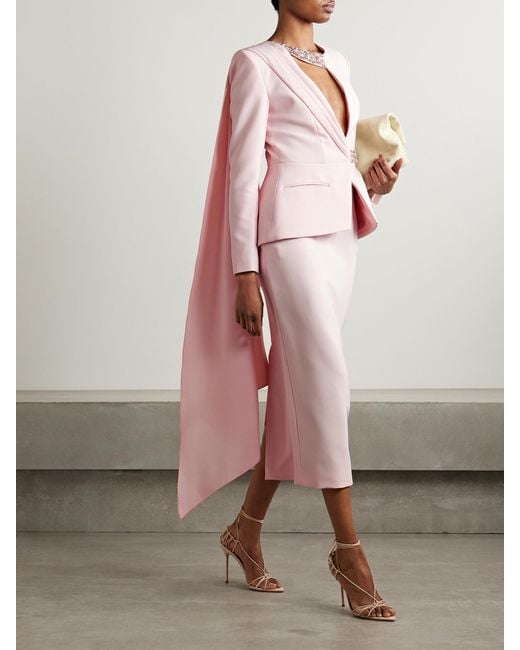 Sabina Bilenko Pink Sabina Embellished Draped Crepe Jacket