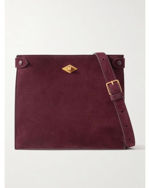 Metier Purple Stowaway Suede Shoulder Bag
