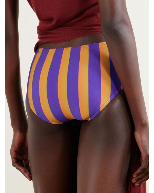 Saint Laurent Blue Striped Bikini Briefs