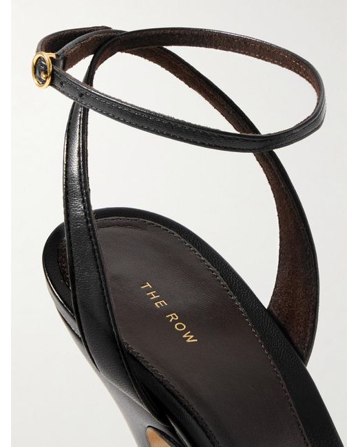 The Row Black Vika Leather Sandals