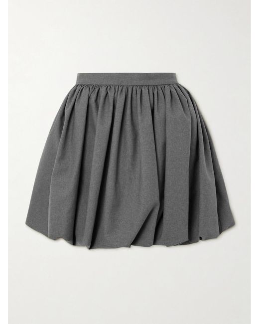 Marni Gray Pleated Wool Mini Skirt