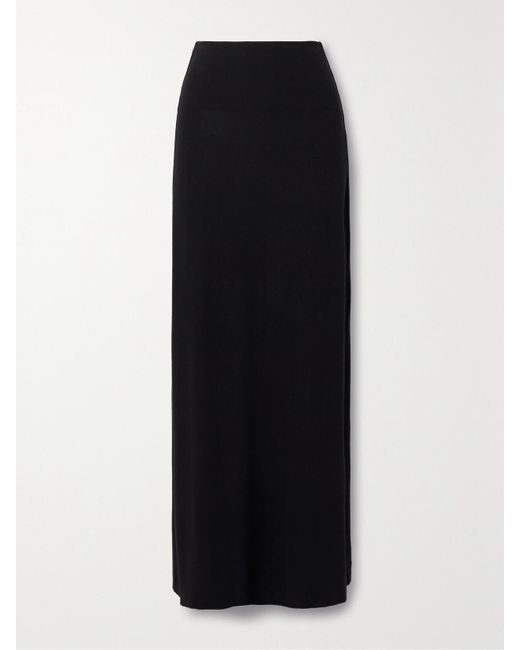 Jupe Longue En Mailles Stretch Lauren Leset en coloris Black