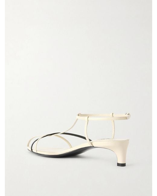 Jil Sander Natural Two-Tone Leather Slingback Sandals