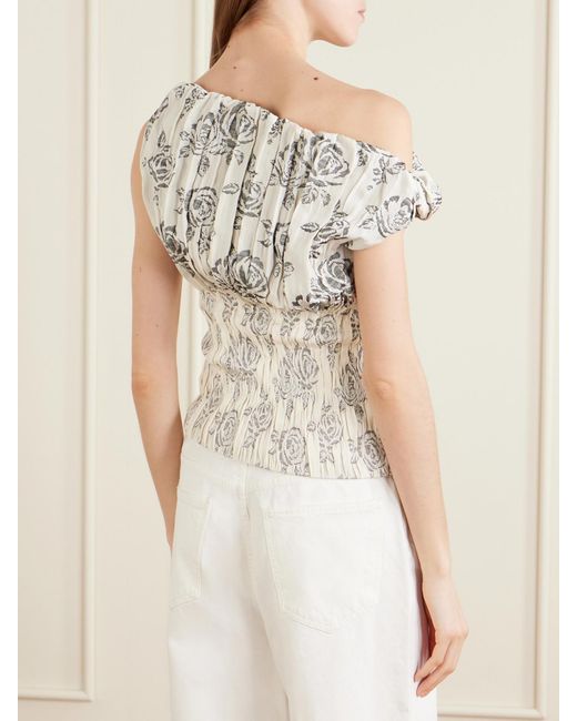 Kallmeyer White Romy Floral-Brocade Top