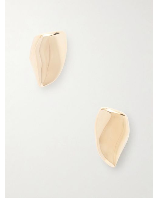 Bottega Veneta White Prisma-Plated Sterling Earrings